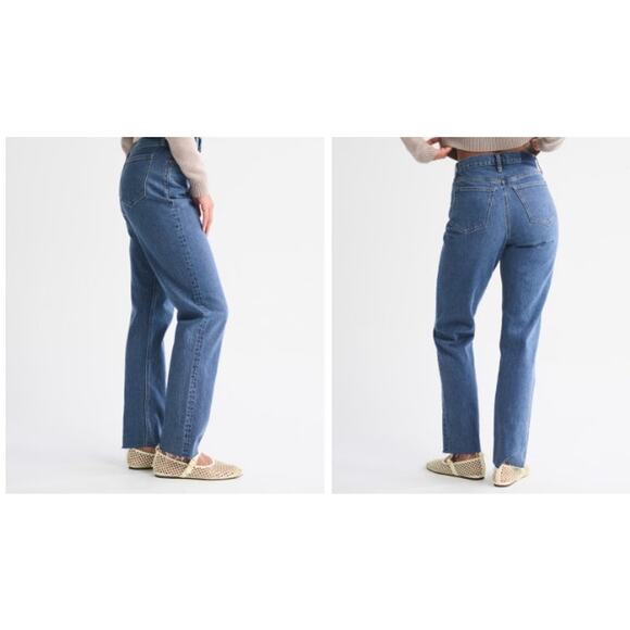 New NWOT Abercrombie & Fitch Curve Love The 90's Relaxed Jeans High Rise 31 12 L - Picture 2 of 10